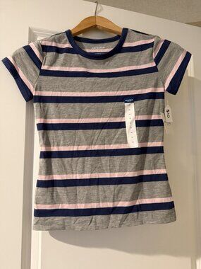 Arizona Jean Co. Striped Gray/Blue/Pink T-Shirt Size XS Crop NWT